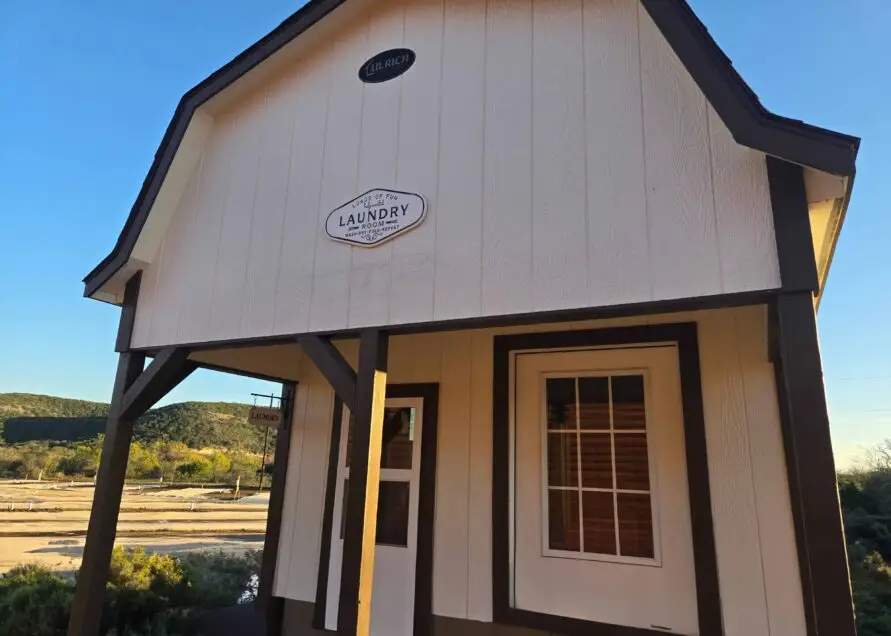 Exterior of the laundry room building