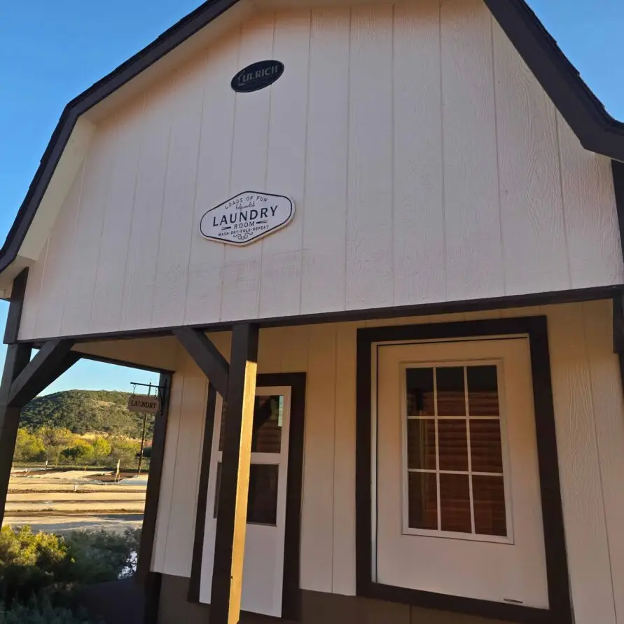 Exterior of the laundry room building