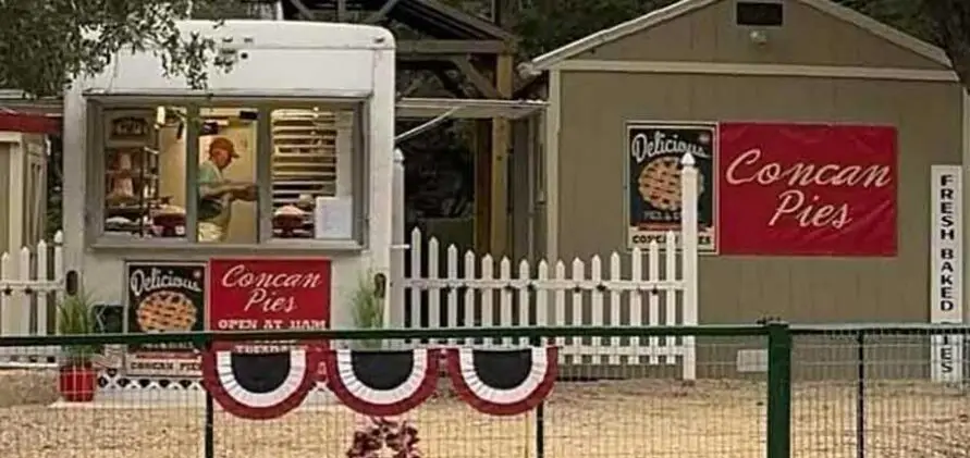 Concan Pies bakery serving fresh homemade pies and desserts in Concan, Texas near Pitmaster RV Park.