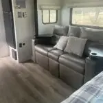 seating area of pod. idea for an evening watching television.
